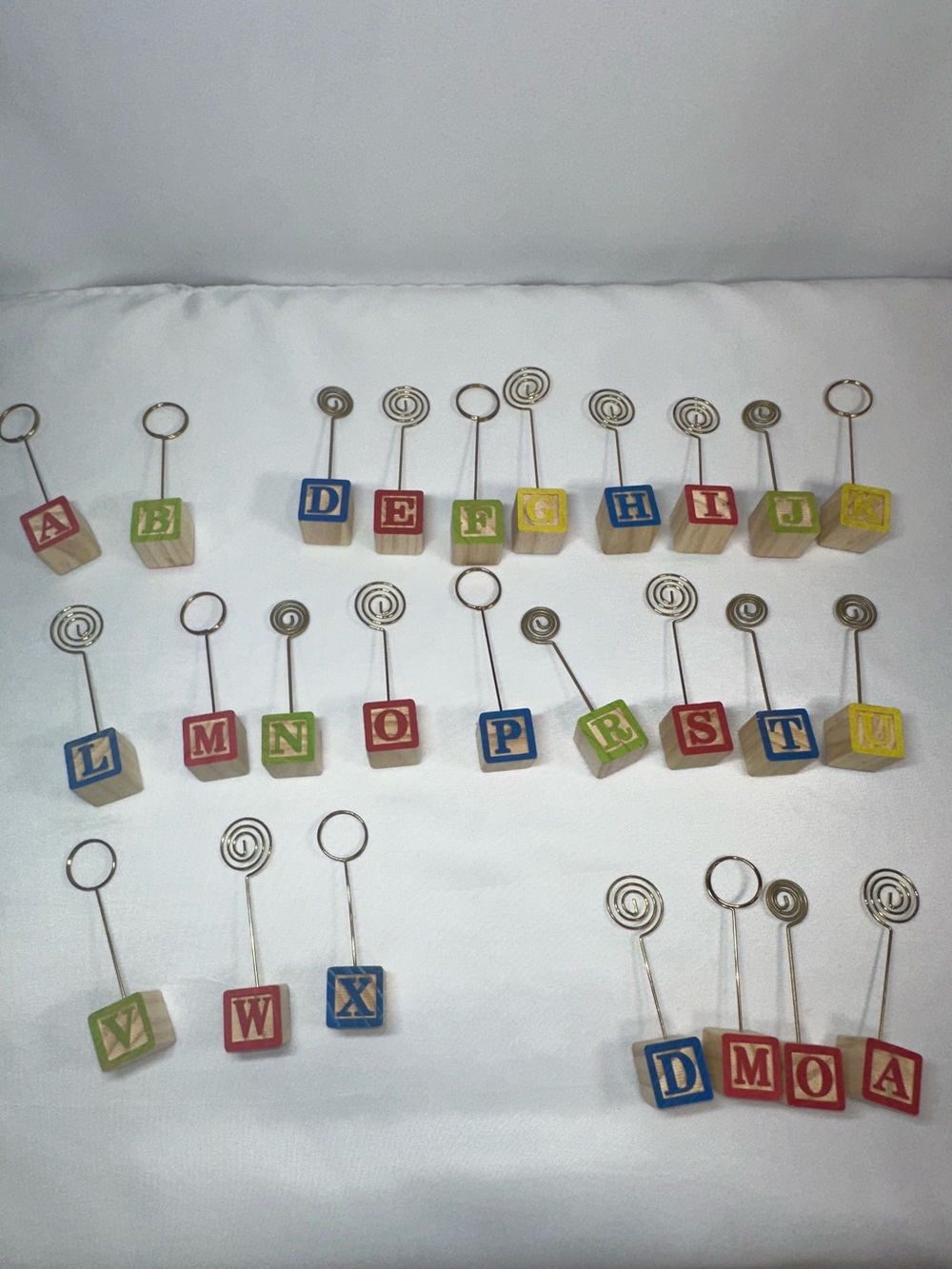 Handcrafted Alphabet Blocks Picture Holders 27 Pieces All Letters Baby Shower